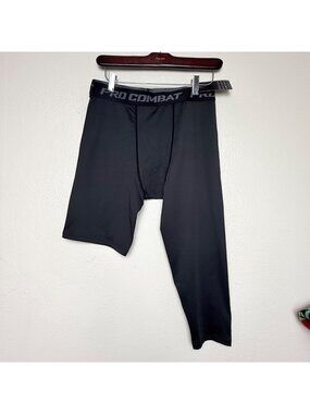 NWT Pro Combat Mens One Leg Compression Base Layer In Black Sz L